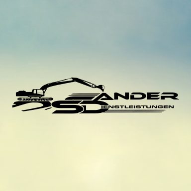 Logo von Sander Dienstleistungen mit einem Bagger-Symbol.