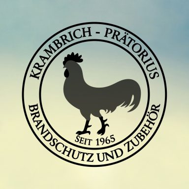 Logo von der Firma Krambrich Brandschutz. Im Logo ist ein Hahn zu sehen.