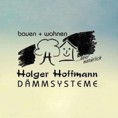 Logo von Holger Hoffmann Dämmsysteme mit freundlichen Grafiken und Naturmotiven.