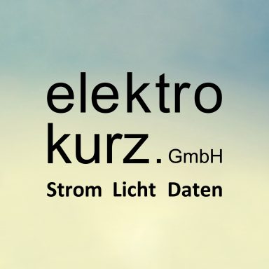 Logo von elektro kurz GmbH mit den Begriffen "Strom Licht Daten".